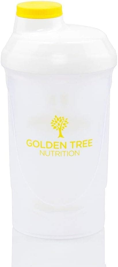 GOLDEN TREE Wave Protein Shaker 600 ml, agitador de proteína, livre de BPA, DHE, fechado hermeticamente a 100 %