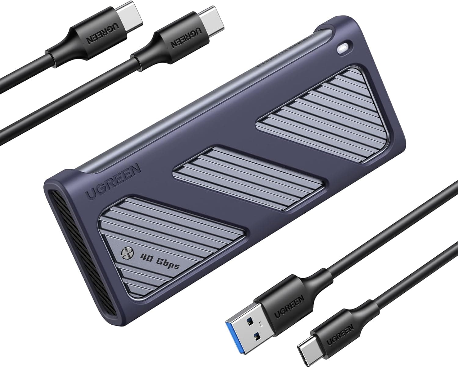 UGREEN Caixa M.2 NVMe USB 4 40 Gbps, capa SSD M.2 com UASP para disco rígido M.2 PCIe M Key B+M 2230/2242/2260/2280, compatível com 970 EVO Plus 980 Pro WD SN770 Kingston