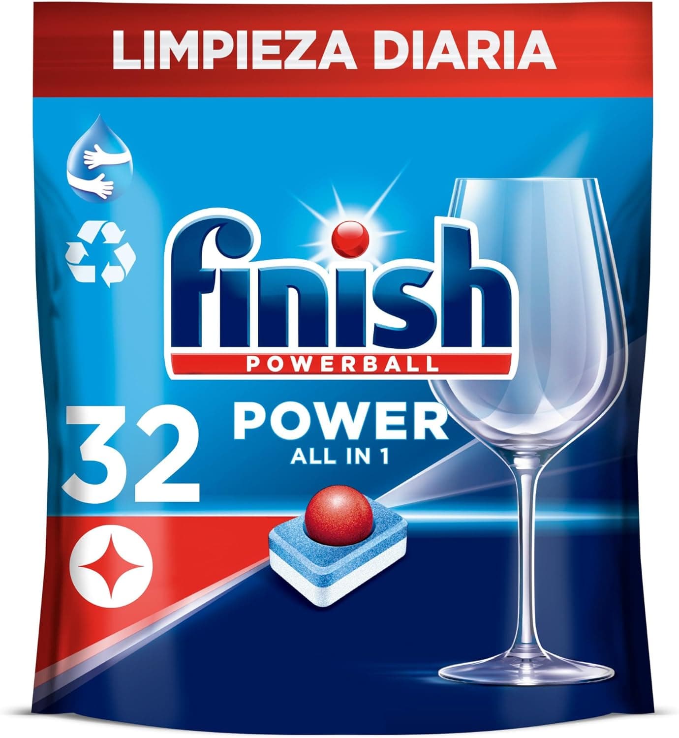 Finish Powerball All‑in‑1 pastilhas para máquina de loiça – pack de 32
