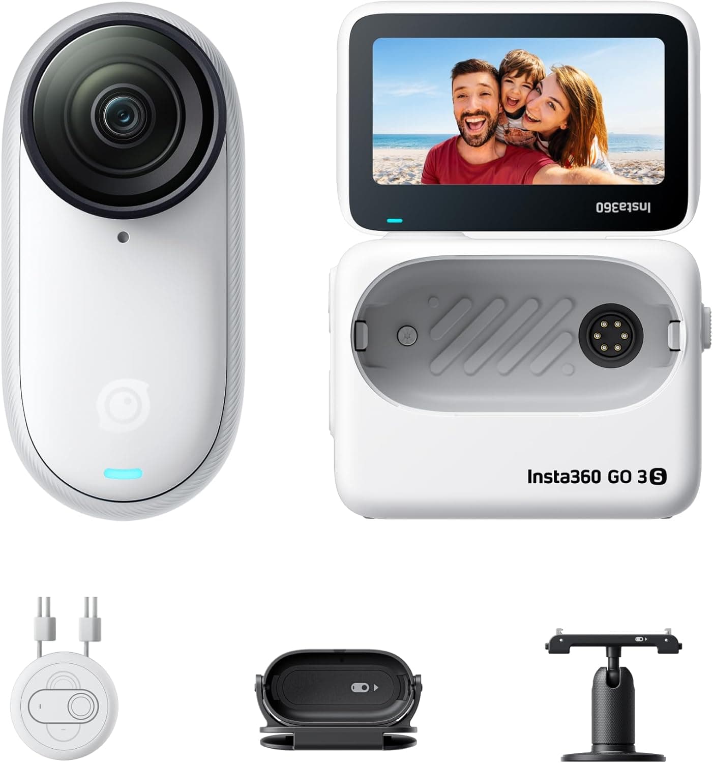 Insta360 GO 3S 64 GB White | Câmara de ação 4K compacta com estabilização, à prova de água e montagem versátil
