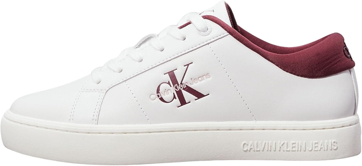 Calvin Klein Classic Cupsole Low Lace Up Leather Sapatilhas para mulher