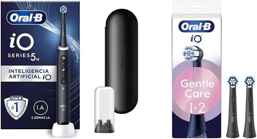 Escova de Dentes Elétrica Oral-B iO 3N com Cabo Recarregável + Cabeças de Reposição Originais Gentle Care