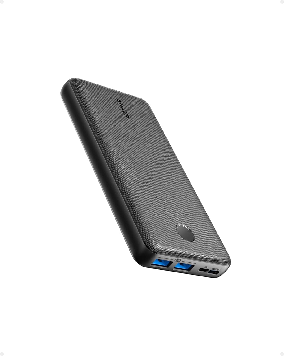 Anker Carregador portátil, Power Bank 325 (PowerCore Essential 20 K), bateria de 20 000 mAh com tecnologia PowerIQ, portas de entrada e saída USB-C para iPhone 16/15 séries, Galaxy S23, AirPods E Plus