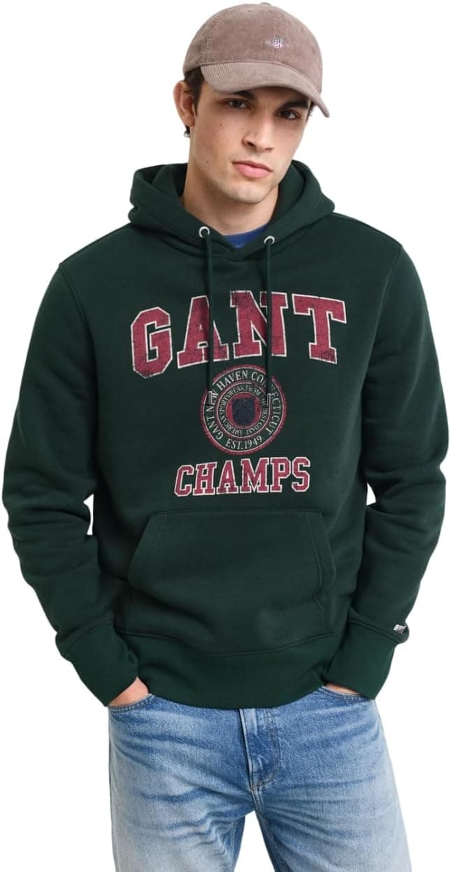 Camisola com capuz com estampado frontal para homem GANT