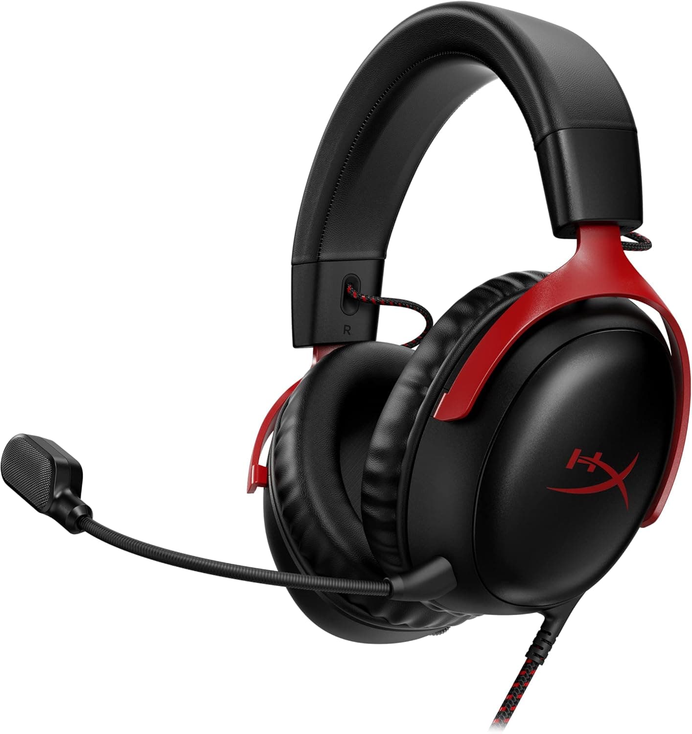 HyperX Cloud III: auriculares para jogos com cabo, PC, PS5, Xbox Series X|S, controladores de 53 mm em ângulo, DTS, espuma com memória, moldura resistente, microfone nítido de 10 mm, USB-C, USB-A