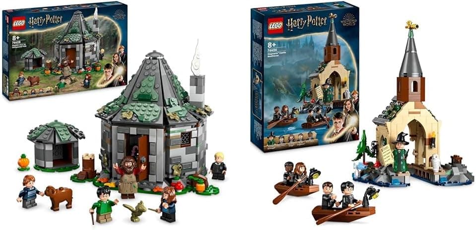 LEGO Harry Potter Cabana de Hagrid: Uma visita inesperada Maquete de casa & Harry Potter cobertura do castelo de Hogwarts de brinquedo de fantasia