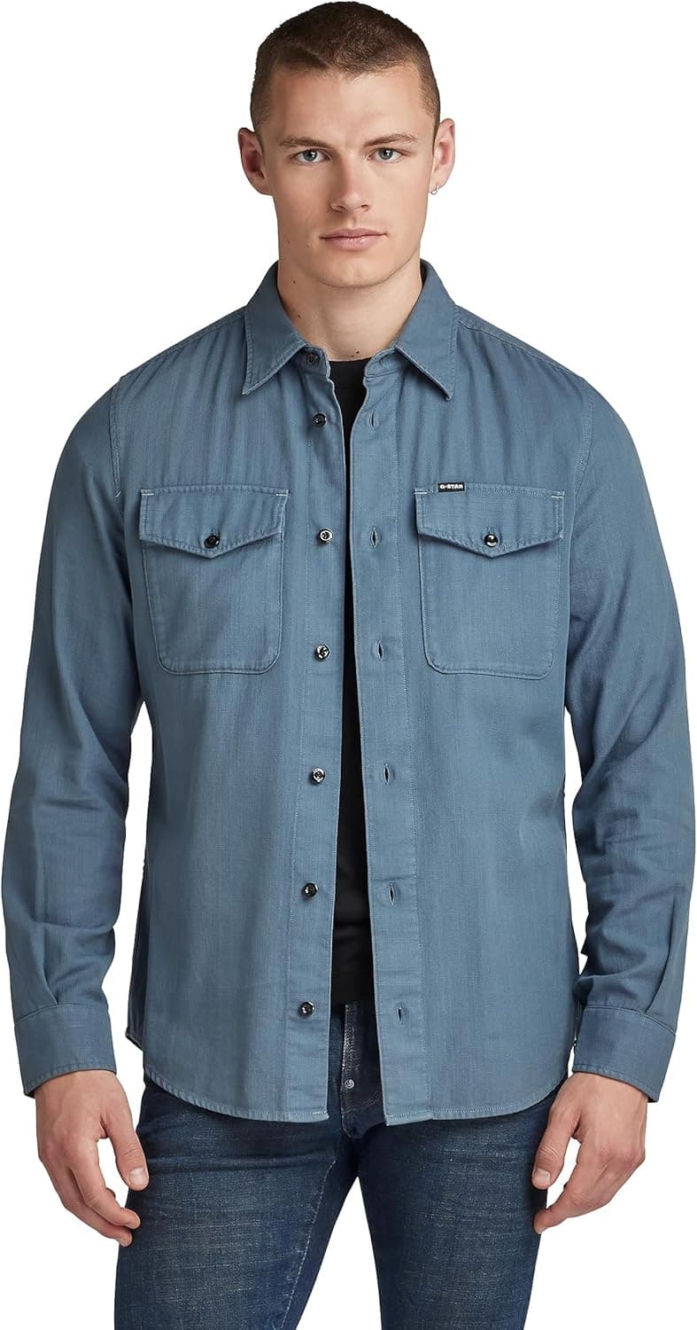 G-Star Men's Marine Slim Shirt Camisa para homem