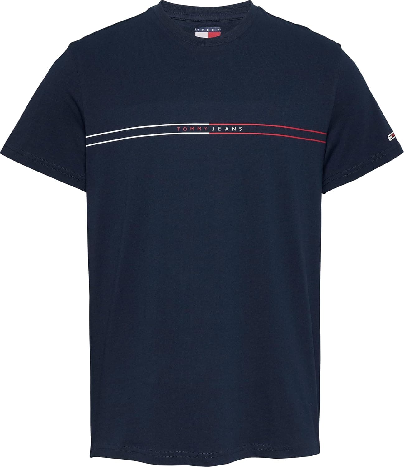 Tommy Jeans Polo para homem Slim Entry Graphic Tee com gola redonda