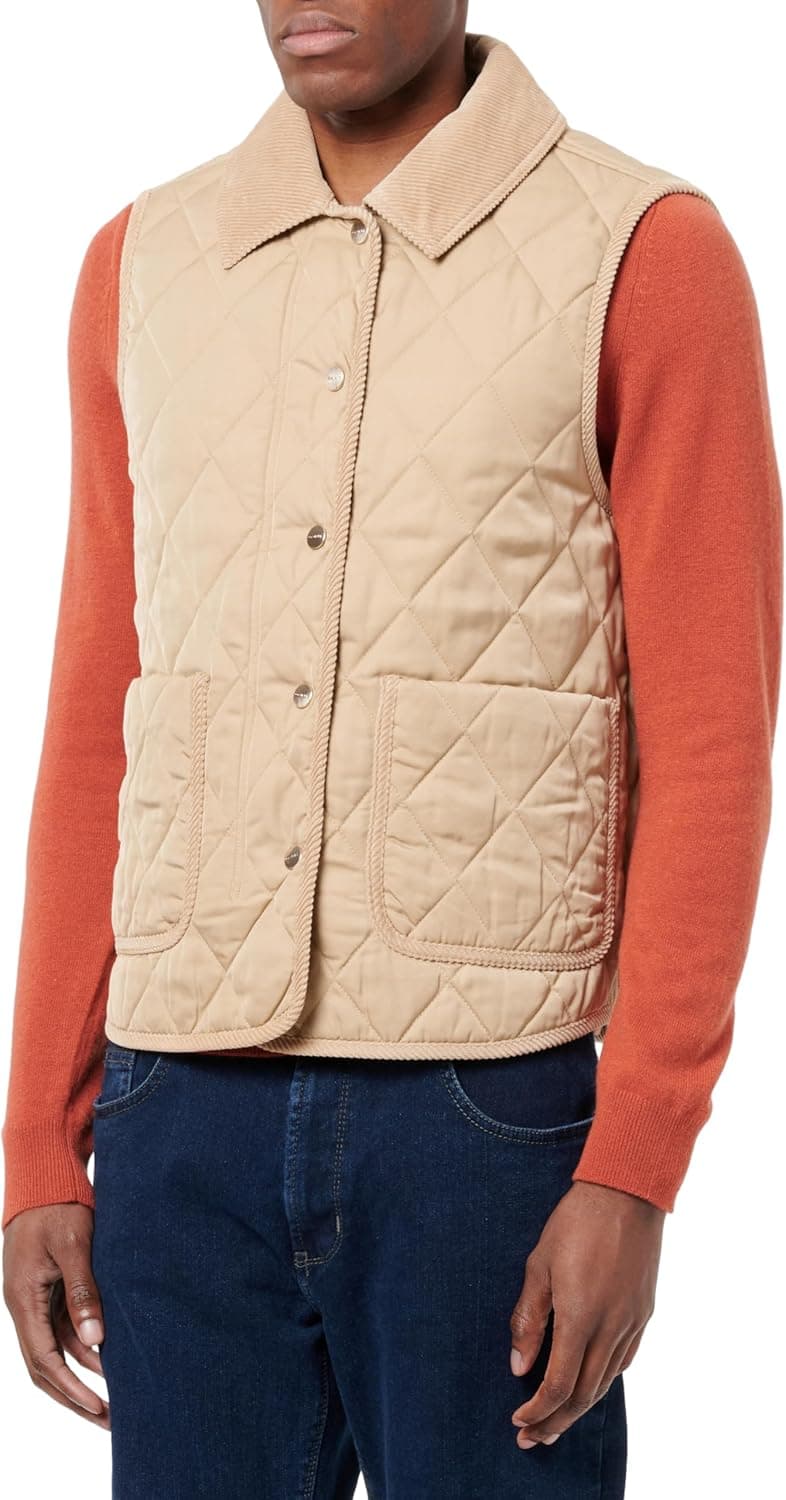 GANT Colete Acolchoado | Colete feminino em poliéster com acabamento resistente à água e detalhes em veludo