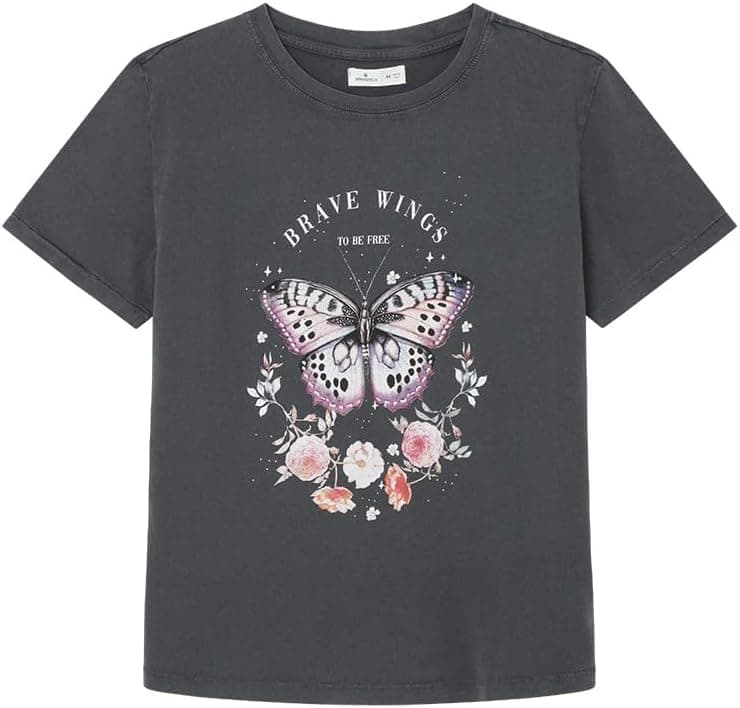 SPRINGFIELD | T-shirt feminina em algodão com estampado de borboleta