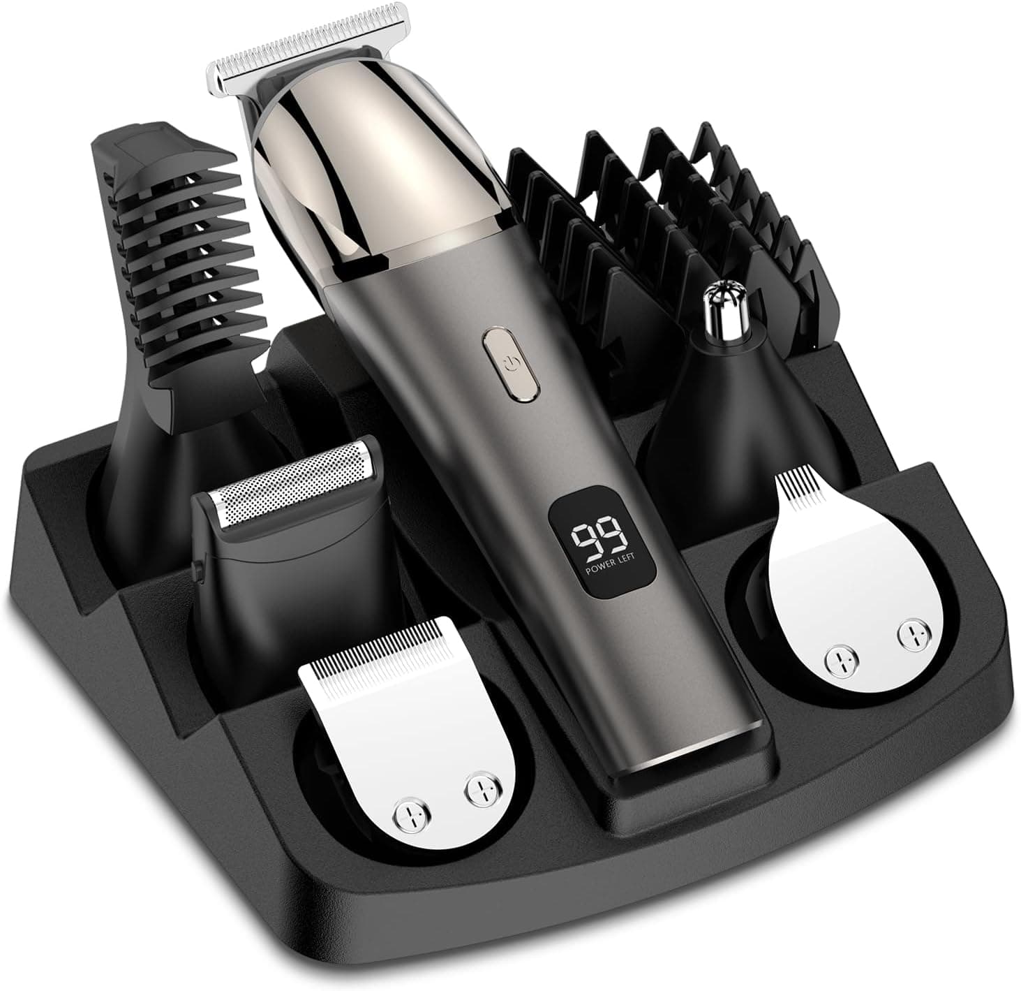 VESSTT - Corta-pelos elétrico para homem, aparador de nariz, aparador de pelos corporais para homens, conjunto de aparador 11 em 1, recarregável por USB e resistente à água