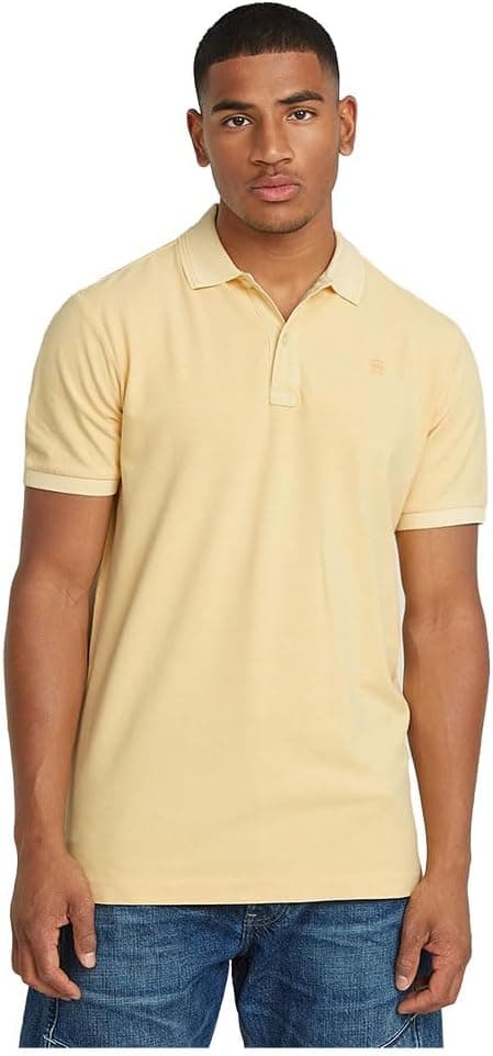 G-STAR Dunda Overdyed Slim | Polo slim fit para homem em amarelo