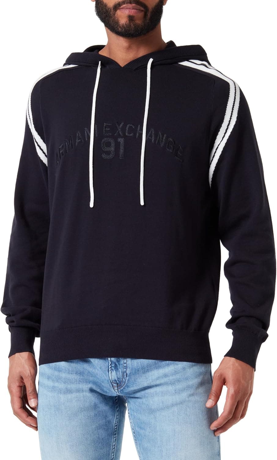 Armani Exchange Ninety One Logo Hoodie, Cuffed Sleeves camisola para homem
