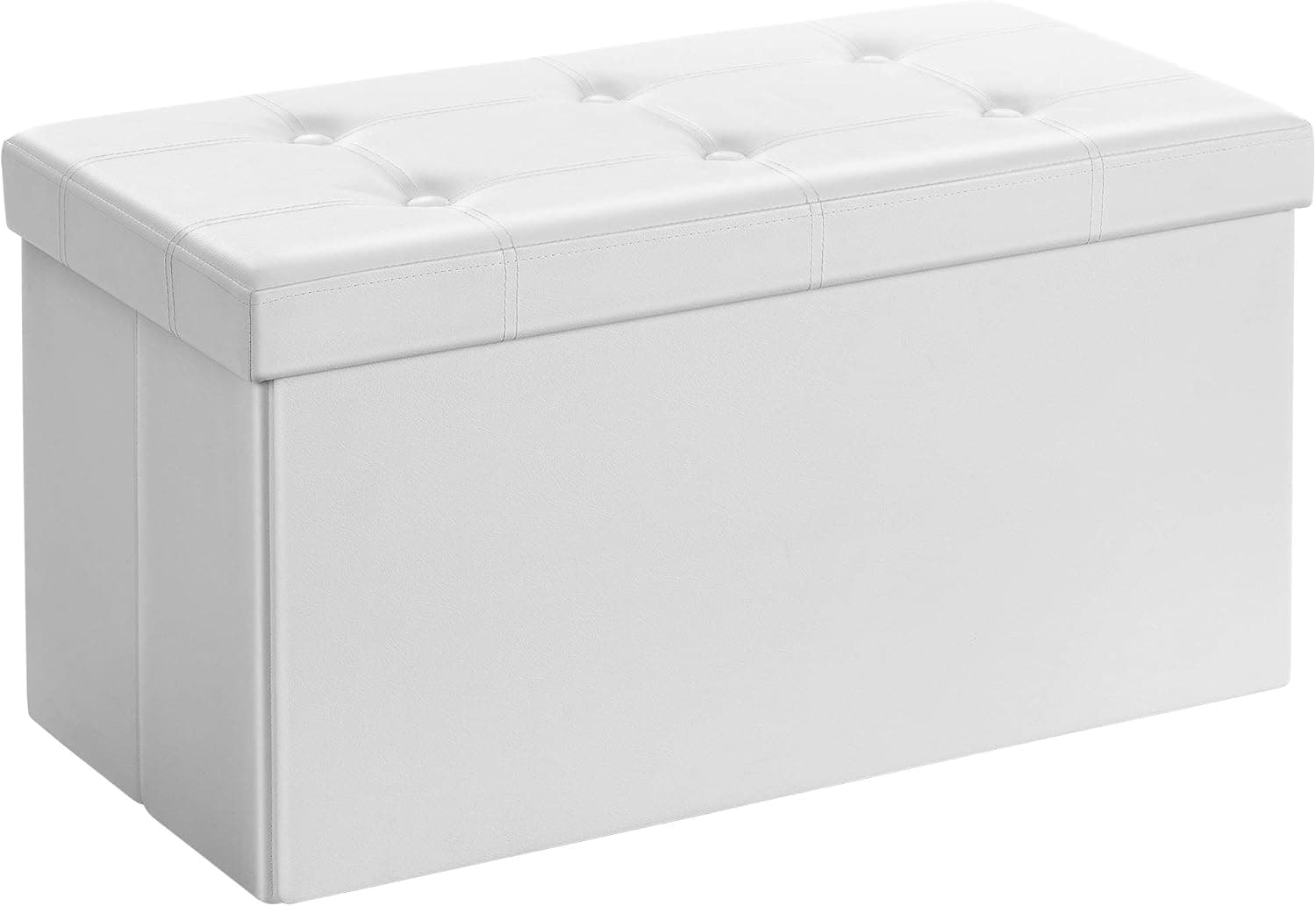 SONGMICS Baú, puff, caixa para armazenamento, dobrável, carga máxima de 300 kg, 76 x 38 x 38 cm