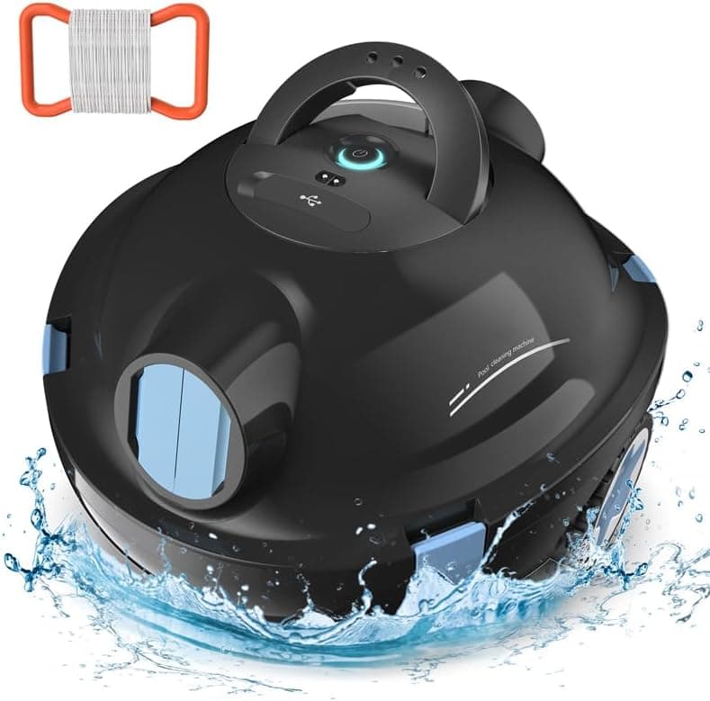 MEDOXA Robot piscina, aspirador piscina sem fios, preto Y10