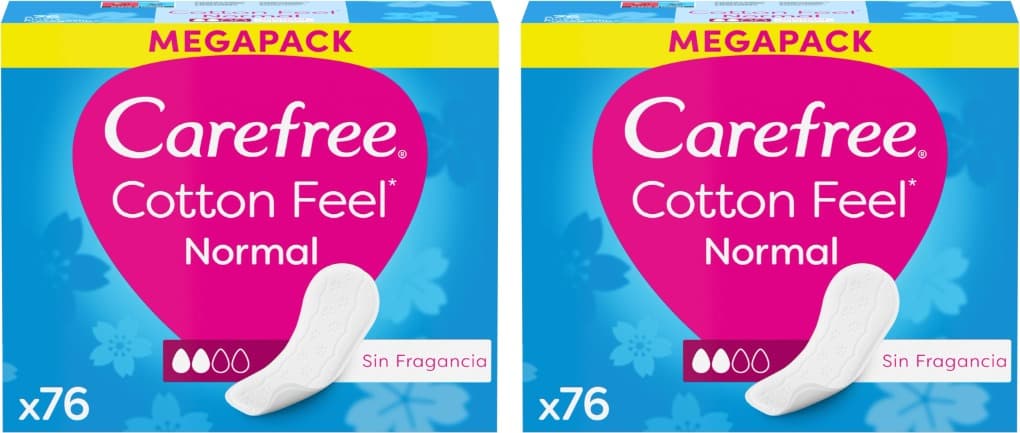 Carefree Salvaslip Cotton sem fragrância 76 unidades x 2