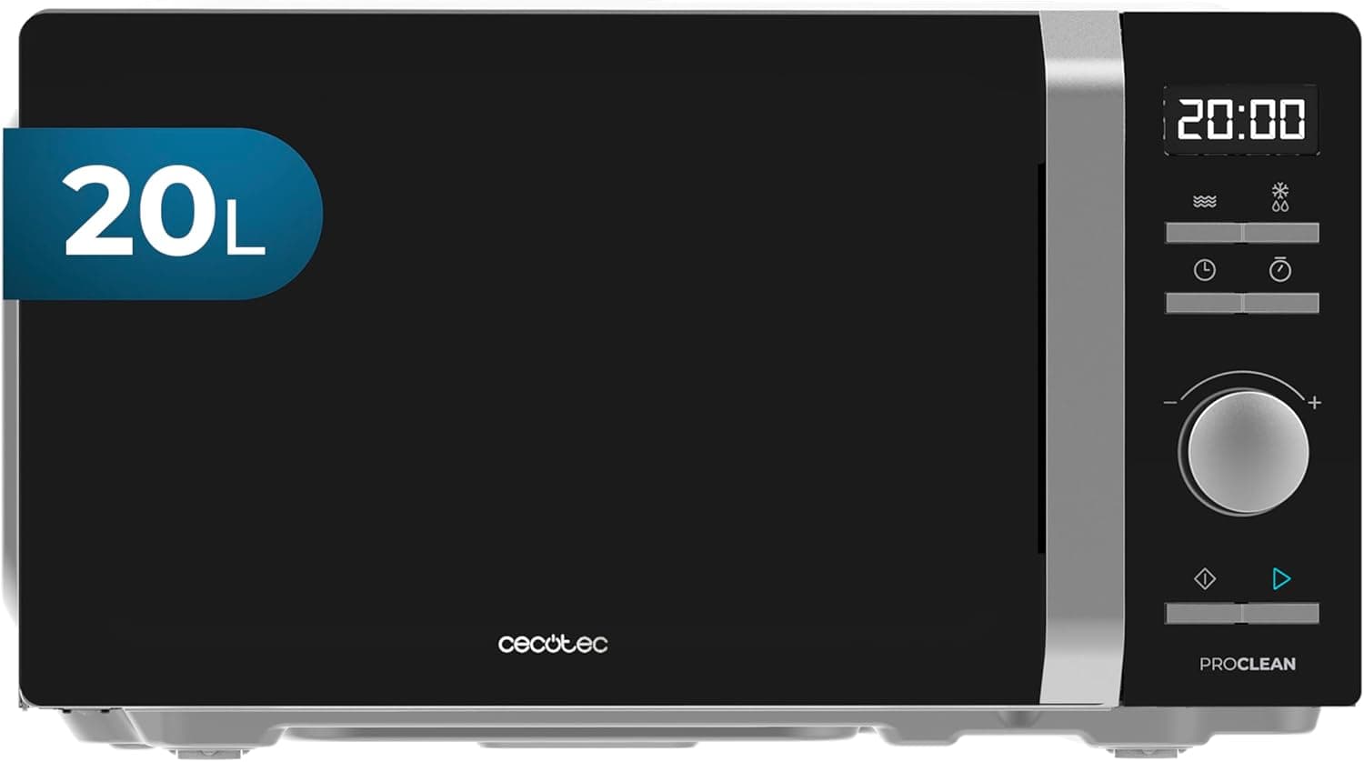Cecotec Microondas Digital Motor Inverter 20L Proclean 5010 Inverter. 700 W, 5 níveis de potência, baixo consumo, ecrã LED, prato rotativo de 245 mm, temporizador, 8 modos