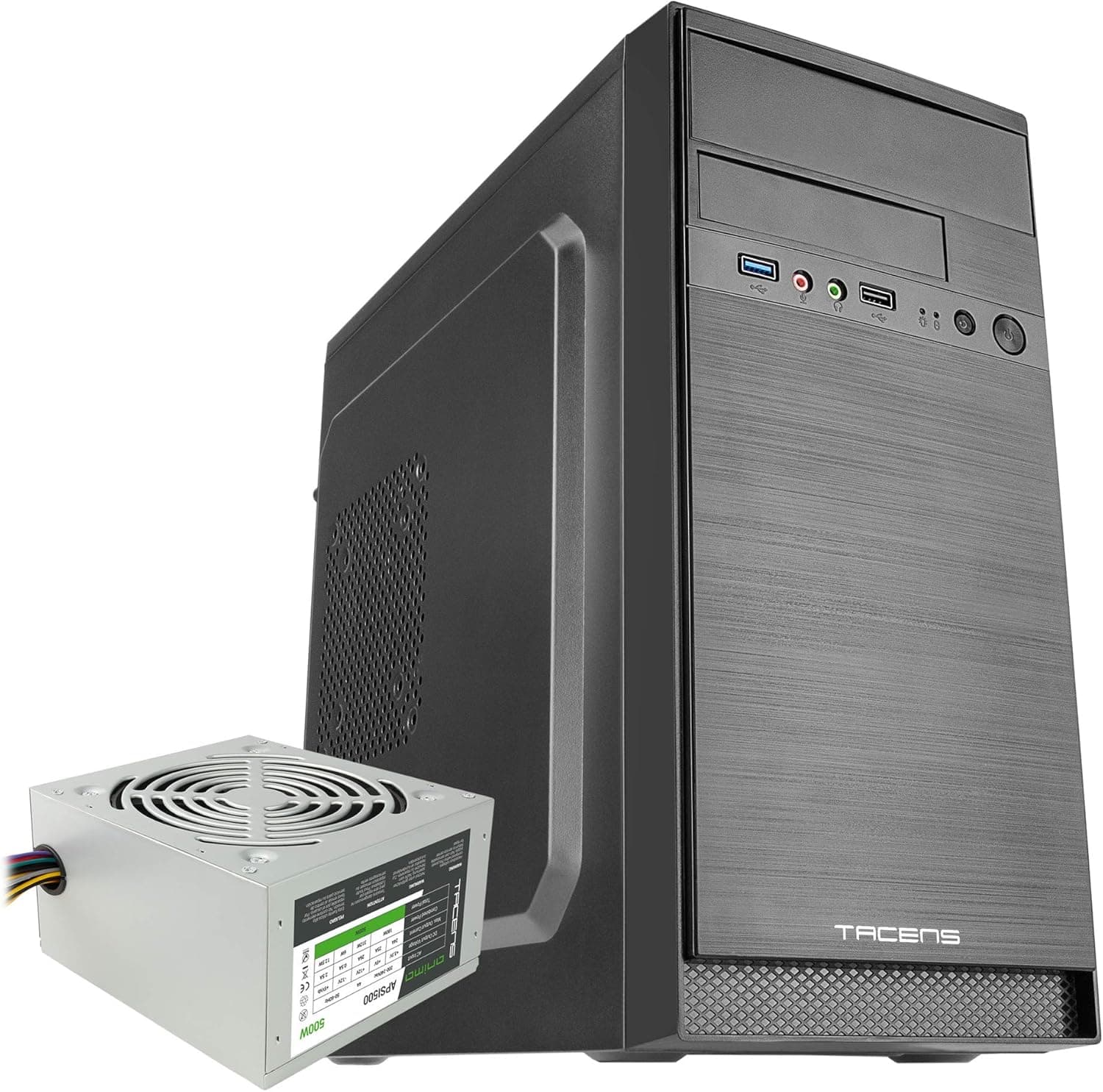 Tacens Anima AC4 | Caixa de computador MicroATX mini torre com fonte de alimentação 500 W e porta USB 3.0