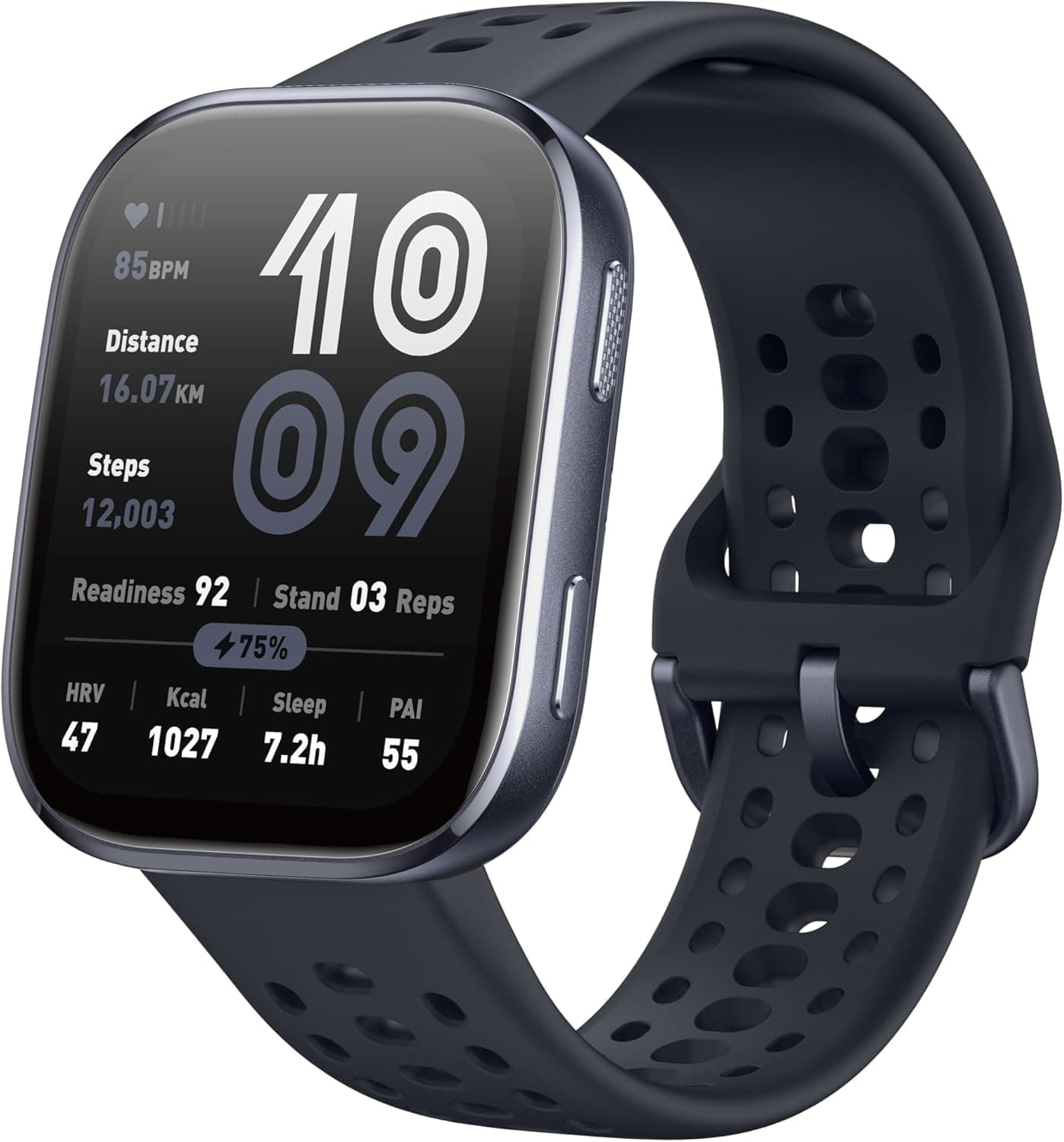 AMAZFIT Bip 6 Smartwatch 46 mm, bateria de 14 dias, AMOLED 1,97", GPS com mapas, IA, chamadas Bluetooth, rastreamento saúde e sono, 140 modos desportivos, resistente à água 5ATM, preto