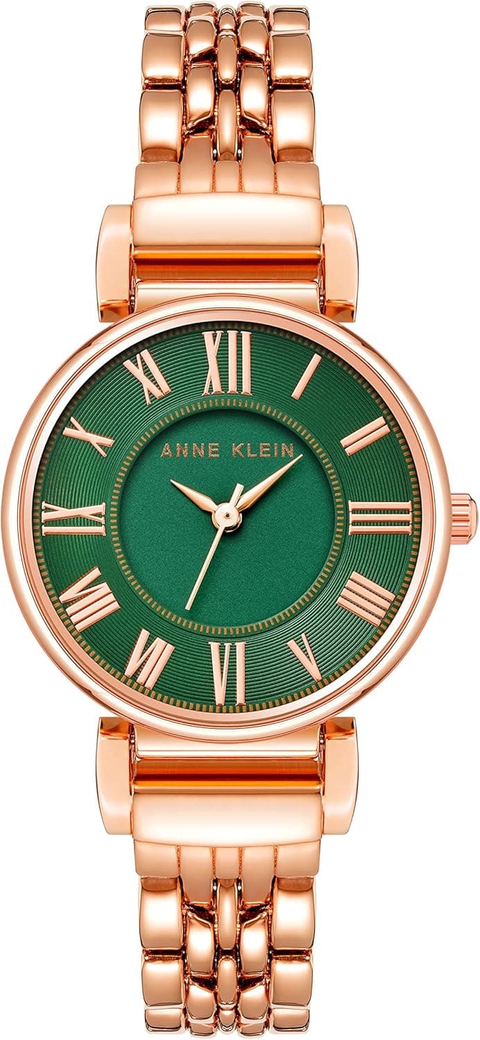 Anne Klein relógio para mulher, pulseira ouro rosa