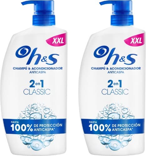 H&S Classic Shampoo e condicionador anti-caspa 2 em 1, 1000 ml (x2)