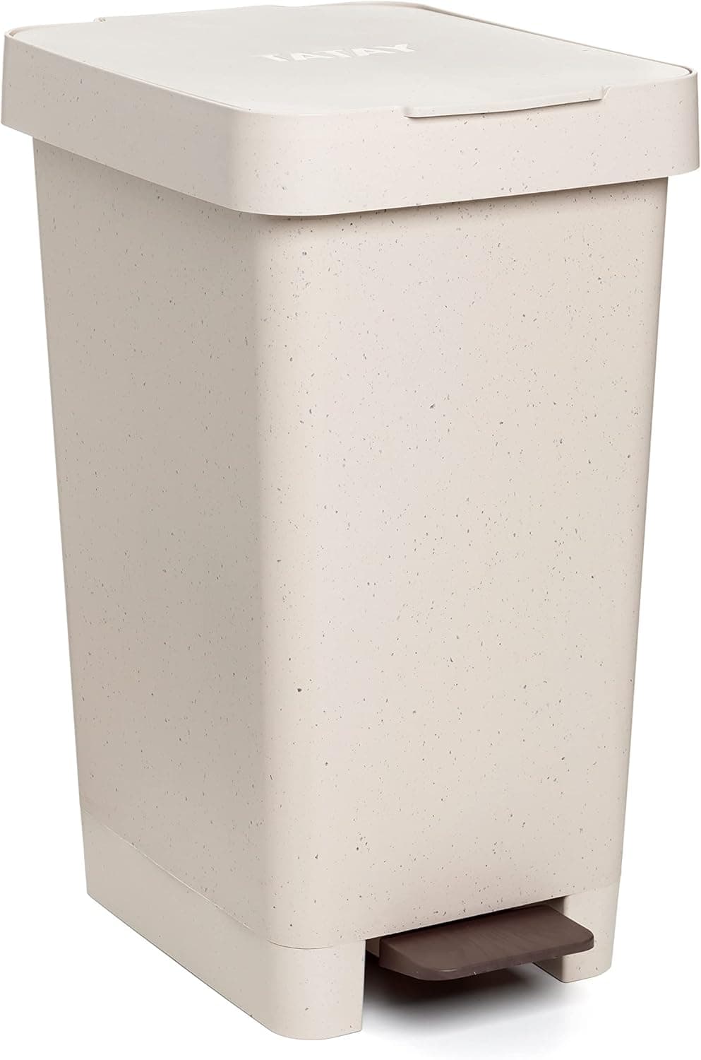 TATAY Cubo de pedal Smart ECOHOME, capacidade de 25 litros, pedal retro, de polipropileno, livre de BPA, saco do lixo 30 l, material 100 % reciclado, bege eco, medidas 26 x 36 x 47 cm