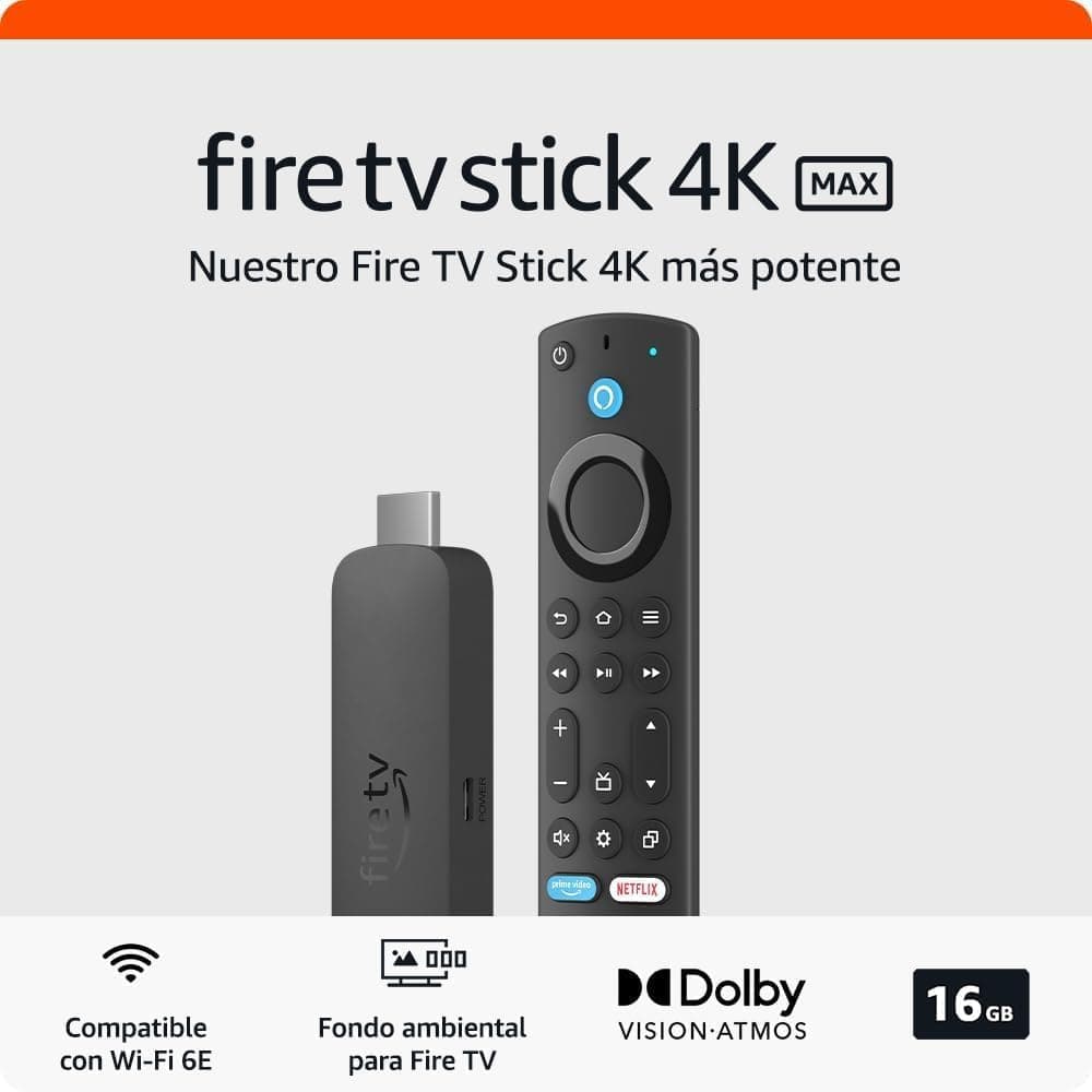Amazon Fire TV Stick 4K Max | Dispositivo de streaming com Wi-Fi 6E e fundo ambiental