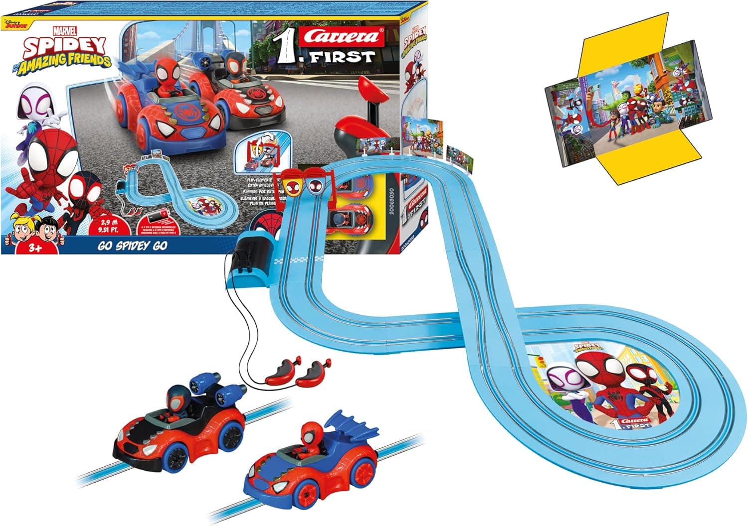 Carrera Spidey Vamos Spidey Vamos | Pista de corridas infantil com tema do Homem-Aranha