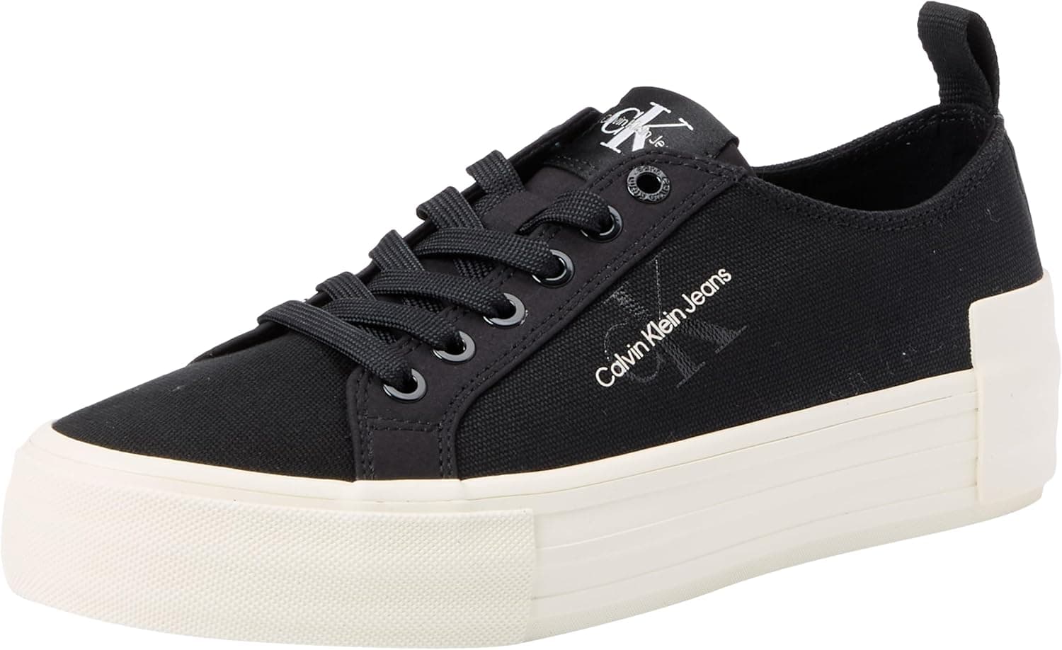 Calvin Klein Jeans Bold Vulc Flatf Low Lace Mix Mtl Yw0yw01465, sapatilhas para mulher