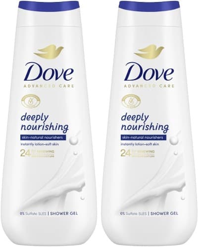 Dove Advanced Care Deep Hydration | Gel de duche hidratante com ingredientes naturais 600 ml x 2