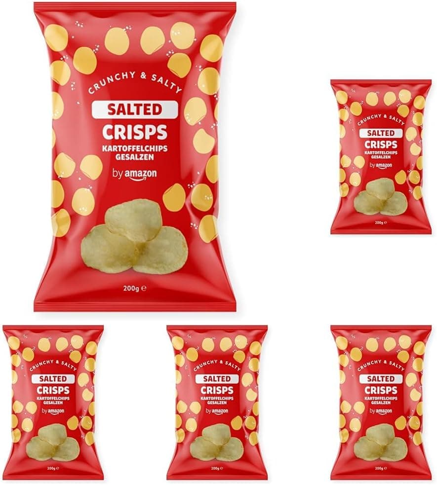 by Amazon | Batatas fritas salgadas pack de 5 x 200 g