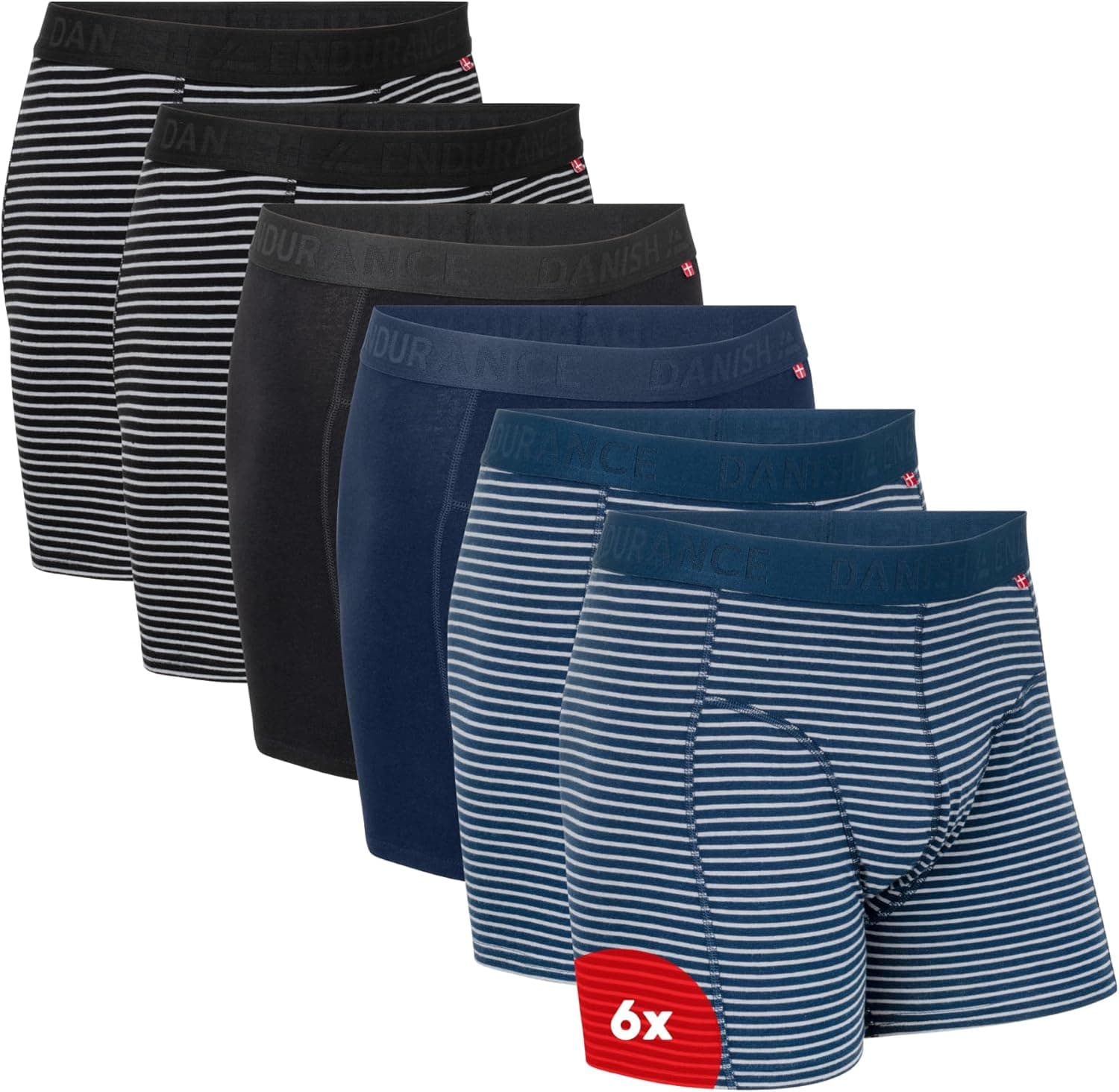 DANISH ENDURANCE Cuecas homem boxer algodão orgânico premium, conjunto de 3 e 6 roupa para homem, roupa interior