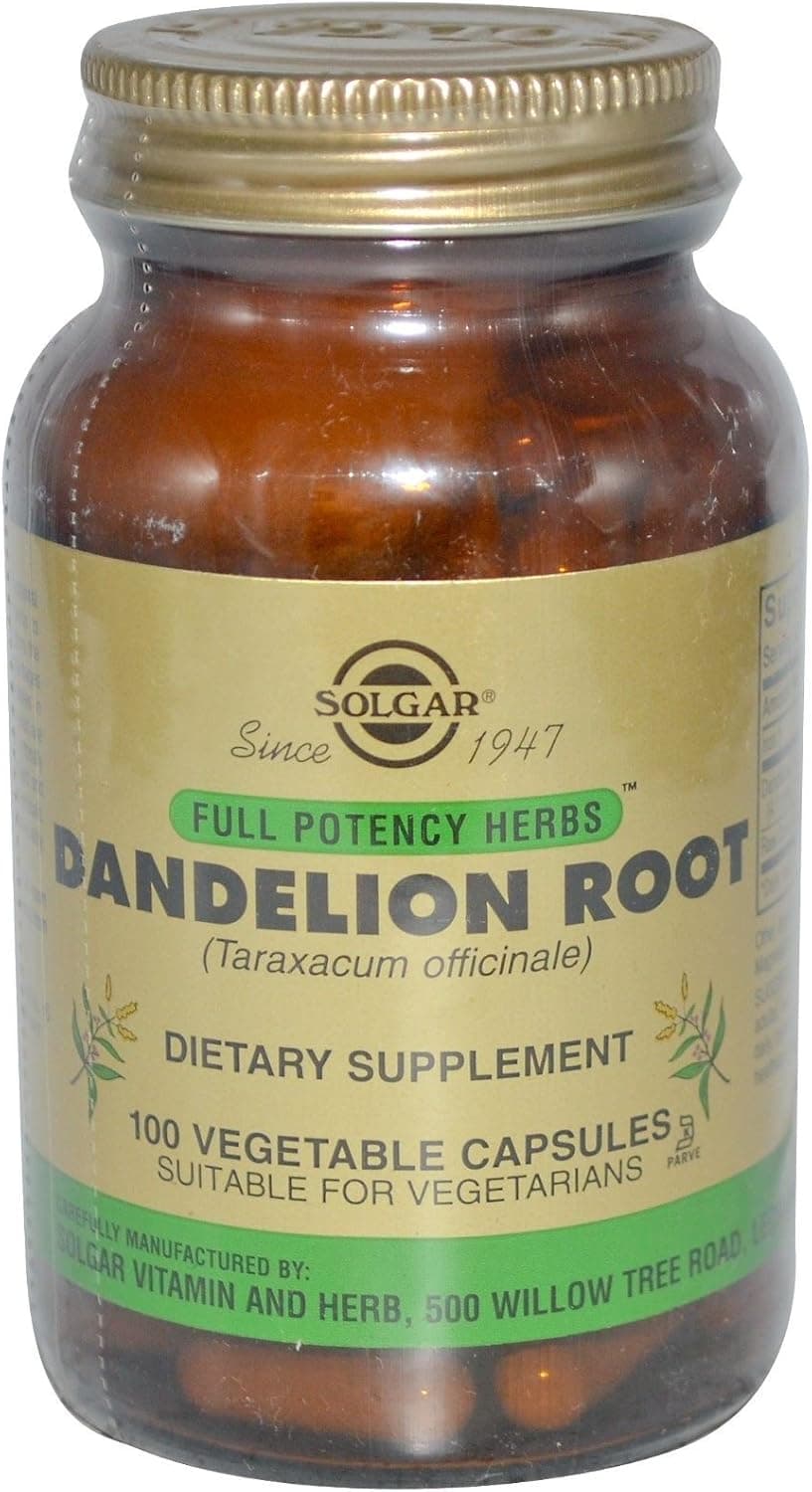 Solgar - Dente-de-leão - 100 cápsulas vegetais - remoção e retenção de líquidos - Detox Solgar