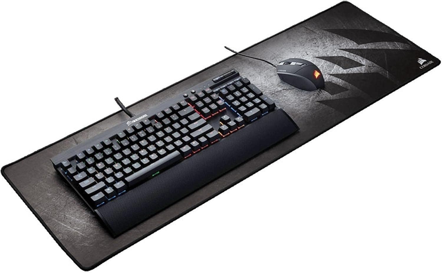 Corsair MM300 PRO Tapete de tecido à prova de derramamentos para jogos, superfície 93 cm x 30 cm, microfibra, borracha felpuda grossa 3 mm, base de borracha texturizada antiderrapante, estendido,