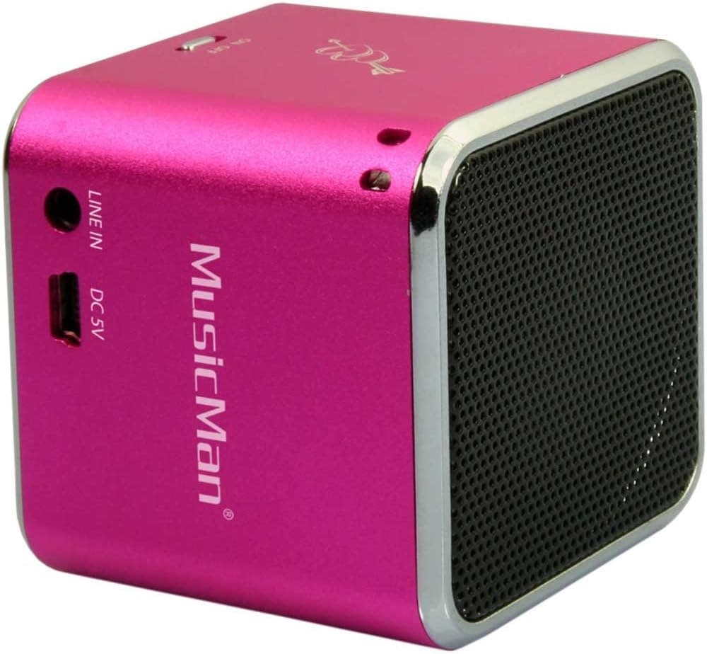 MusicMan Portátil Mini Bluetooth Coluna áudio cartão microSD suporte compacto altifalante móvel para telemóveis tablets portáteis BT-X2 (rosa)