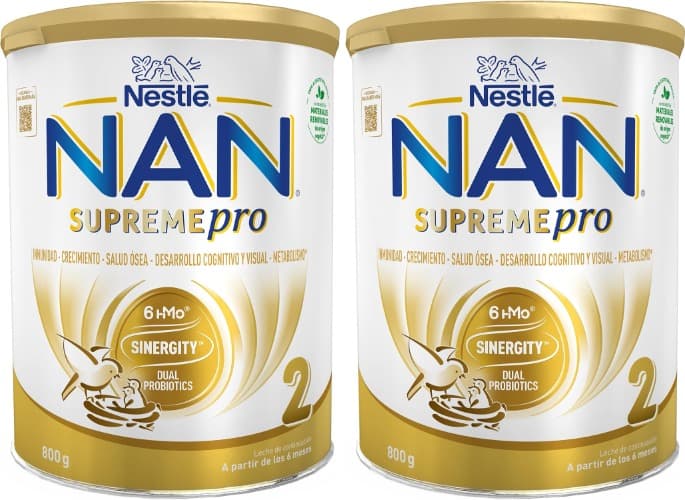Nestlé NAN SUPREMEPRO 2 Leite de continuação em pó, frasco de 800 g (x2)
