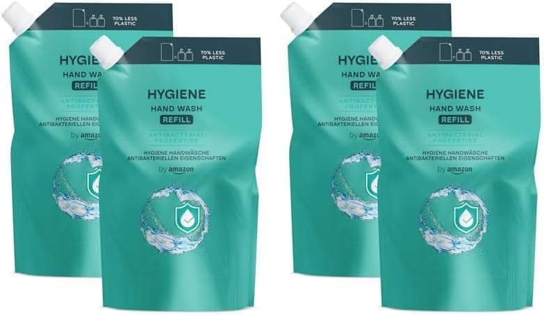 by Amazon Recarga de sabão de mãos higiénico, 4 x 1000 ml 