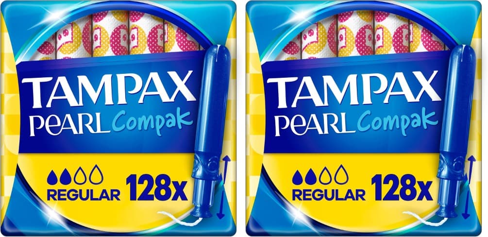 Tampax Compak Pearl regular, 128 tampões com aplicador, o nosso número 1 em conforto e proteção