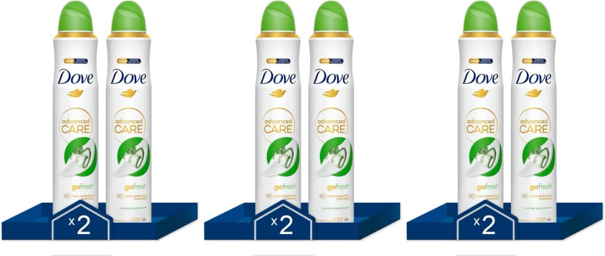 Dove Advanced Care aerossol pepino 72h pack poupança 200 ml x 2