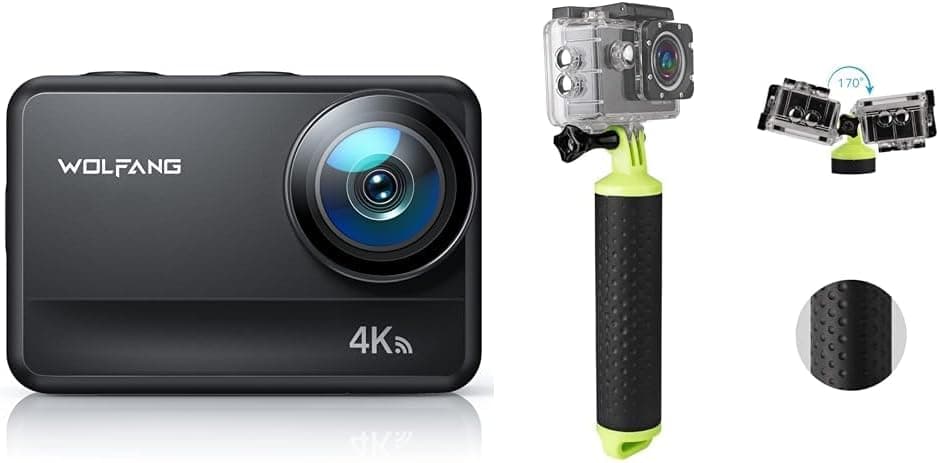 WOLFANG GA400 | Câmara desportiva 4K 60FPS com pega flutuante incluída