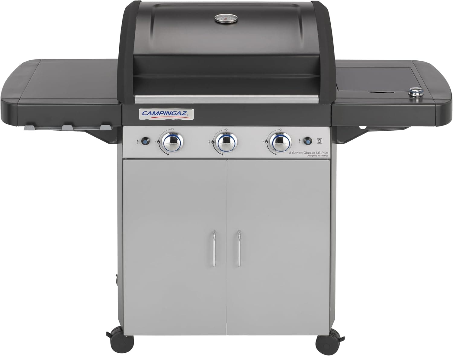 Campingaz Churrasco a gás 3 séries Classic LS Plus com 3 queimadores de aço inoxidável (9,6 kW potência) e um assador lateral (potência de 2,3 kW) | 11,9 kW de potência total | sistema de limpeza