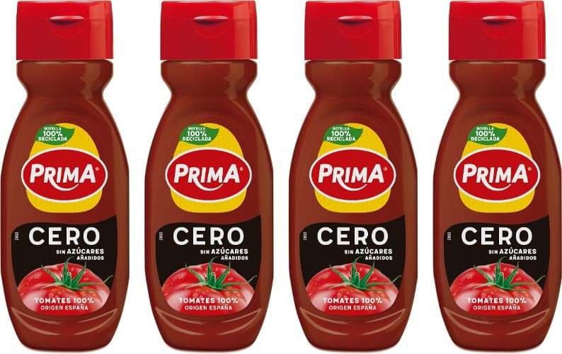 Prima Zero | Ketchup sem adição de açúcares 265 g x 4