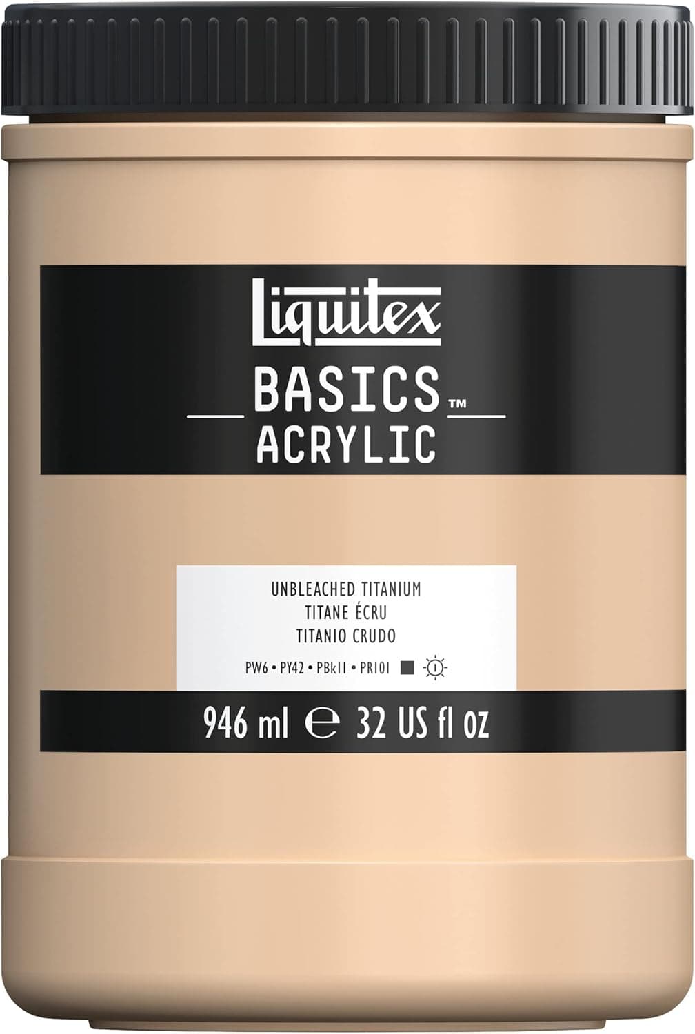 Liquitex Basic Acrylic Tubo de pintura acrílica, 946 ml, bege (titânio cru novo)