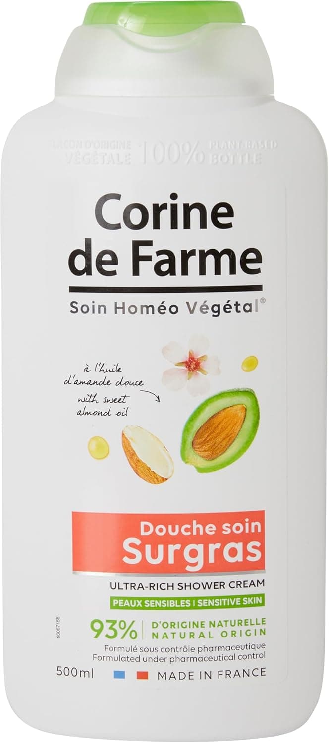 Corine de Farme - Gel de duche ultra hidratante com óleo de amêndoa doce, controlo farmacêutico - pH neutro - hidratante da pele, 500 ml
