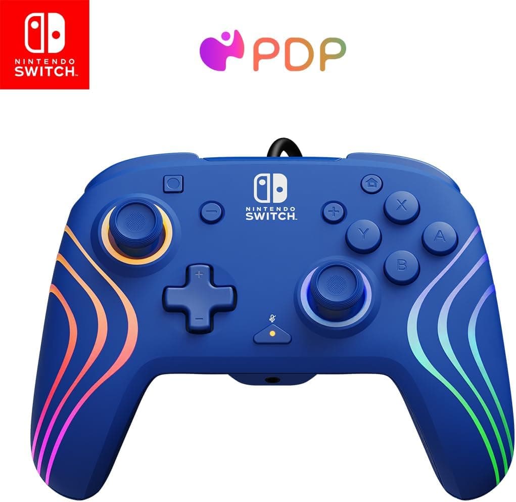 PDP Official Switch Afterglow Wave Comando com Fios - Azul