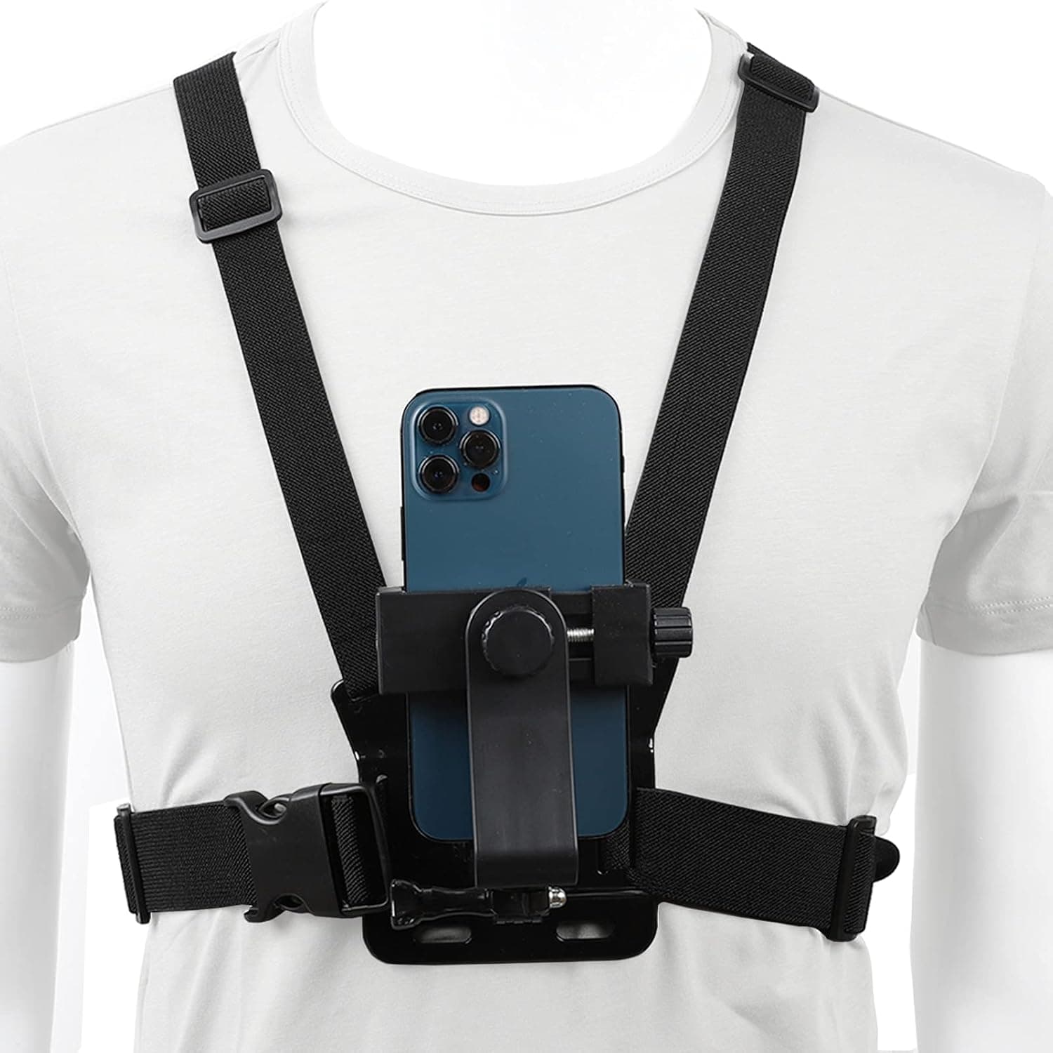 PellKing Suporte para telemóvel com arnês de montagem no peito, correia para telemóvel, clipe para câmara de ação POV para Samsung iPhone Plus, etc