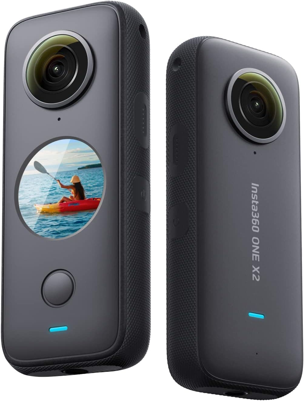 Insta360 One X2 - 5,7 K Câmara de 360 graus com estabilização, resistente à água IPX8, efeito Selfie Stick invisível, ecrã tátil, edição IA, controlo por voz