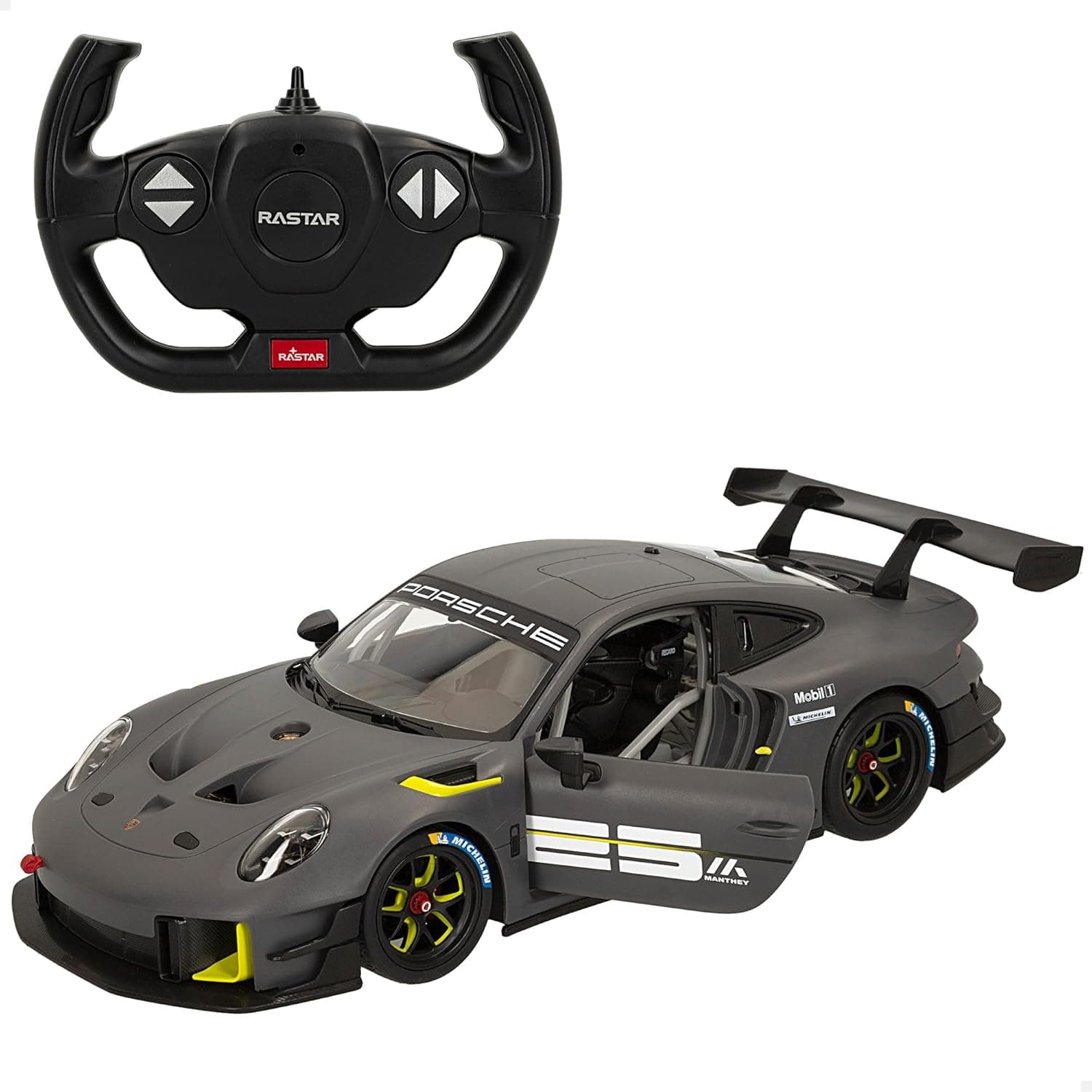 ColorBaby Rastar - Carro com controlo remoto, Porsche 911 GT2 RS Clubsport 25, licença oficial, escala 1:14, com luz, carros com controlo remoto, veículo de rádio controlo, controlo remoto (41275)
