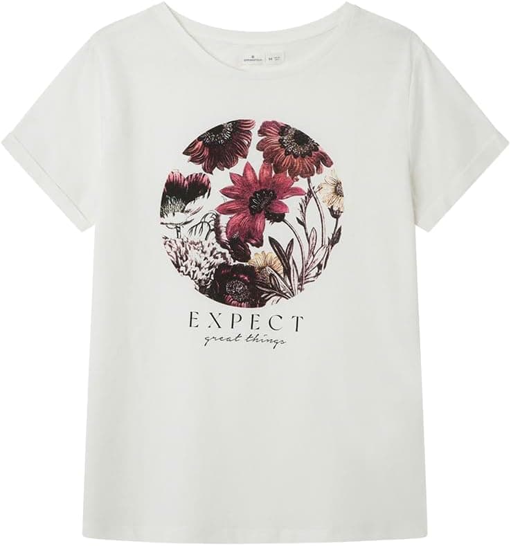 SPRINGFIELD | T-shirt feminina de manga curta com estampado floral