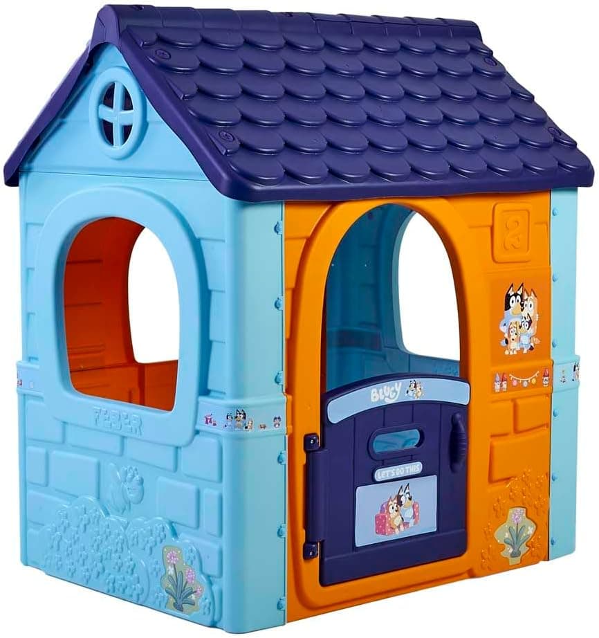FEBER - Bluey Fantasy House, casa infantil de jogos com porta dobrável, para brincar ao ar livre ou em casa, casa resistente e fácil montagem, para crianças dos 2 aos 6 anos, famosa (FEU11000)